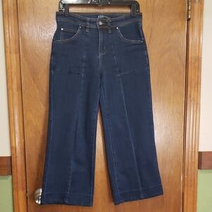 FDJ French Dressing Jeans Paris Dark Blue Wide-Leg Cropped Jeans